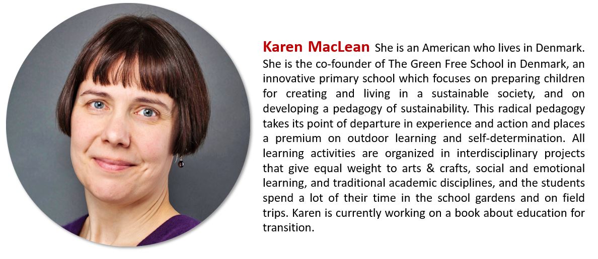 Kontakt zu Karen MacLean - Education for a sustainable tomorrow  - karen@maclean.dk