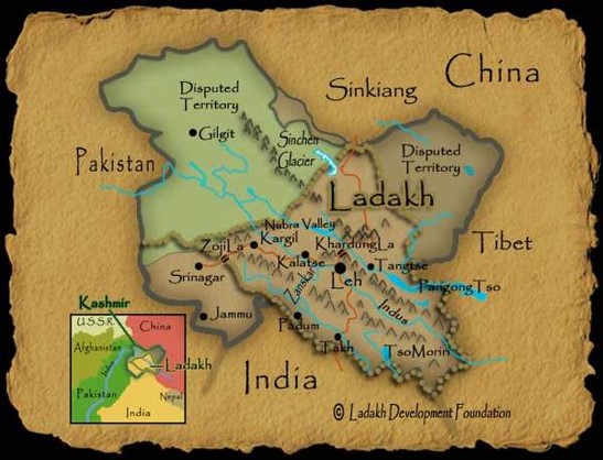 Map view of Ladakh